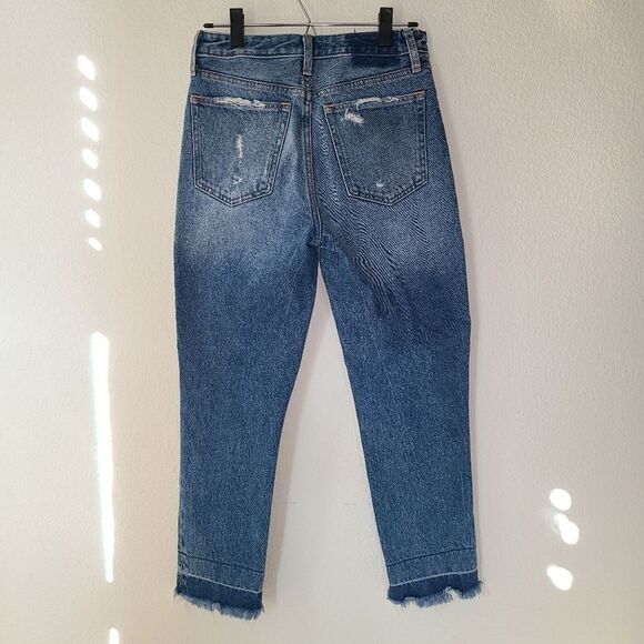 Abercrombie‎ & Fitch Anne High Rise Girlfriend Jean 27/4 Distressed Crop - Picture 6 of 12
